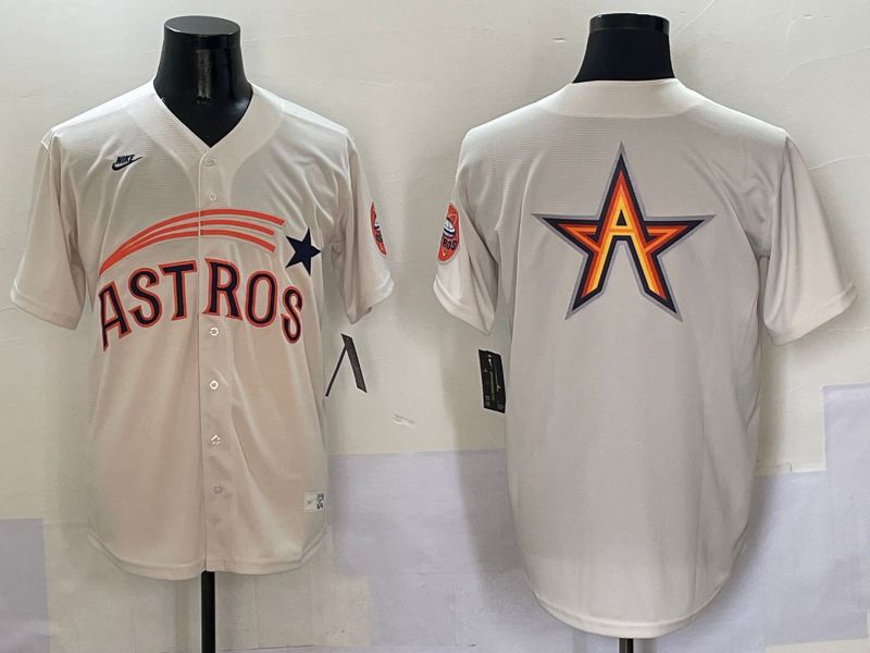 Men Houston Astros Blank Cream Five generations Joint Name 2025 Nike MLB Jersey style 6